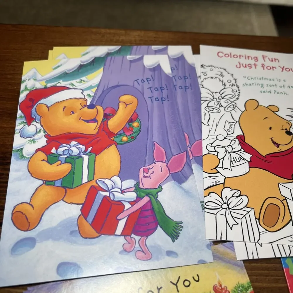 Image Arts Disney Winnie the Pooh 24 Assorted Holiday cards/envelopes 8 designs